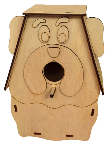 Скворечник № 8/1 песик, окрашенный, морилка под лаком 20 х 17.5 х 26 см AS-4365