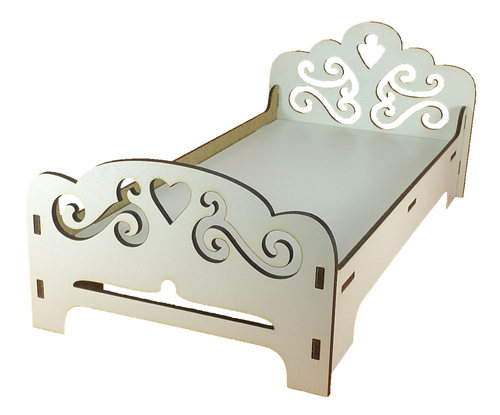 Мебель для кукол ростом 30 см - Кровать № 3 одинарная из МДФ AS-6005, М-2032