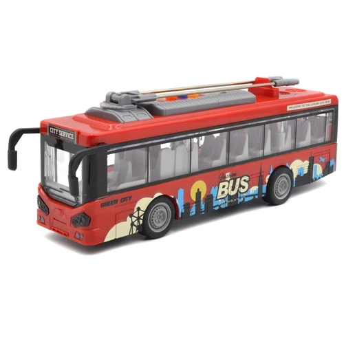 Игрушка Машинка City Bus Троллейбус со светом, двери открываются, 28 см  JS121