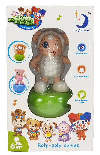 Игрушка Неваляшка Овечка музыкальная 17см в коробке  2215А фото 2