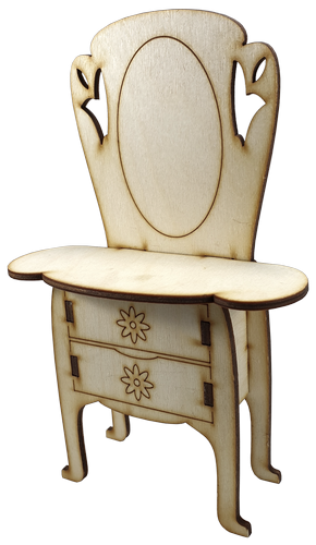 Мебель для кукол типа Барби - Дамский стол с зеркалом 15 х 6 х 23 см AS-4019, F-0207