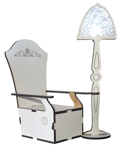 Кресло с торшером, сенсорный выключатель, МДФ 11 х 14 х 20 см AS-5535, Е-052