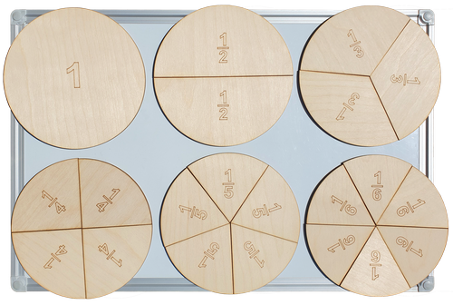 Дроби учебные от 1 до 6 частей d = 20 см на магнитах из фанеры AS-7109, О-00016 фото 2