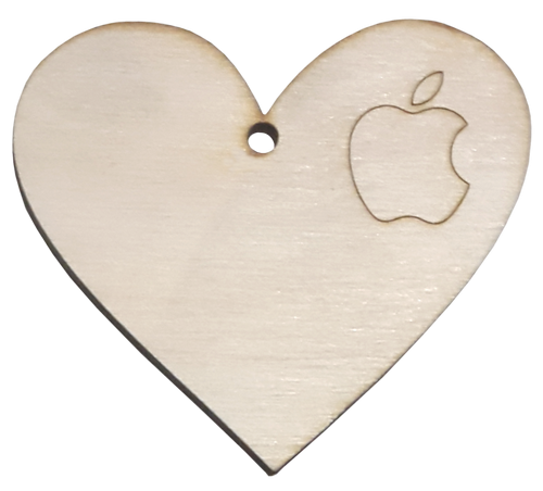 Фигурка фанерная - Сердце с i-Яблоком, Мне нравится Apple AS-4724, В-0150