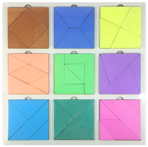 Игрушка развивающая Головоломка Сложи Квадрат покрашенная, второй уровень сложности AS-7158