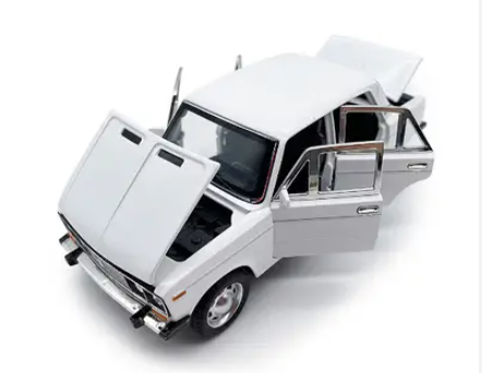 Модель DieCast Replica ВАЗ 2106 Белая свет, звук, металл, инерционная 14см  611A, 07068 фото 2