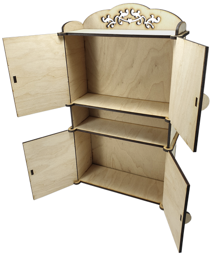 Мебель для кукол типа Барби - Шкаф № 4 с четырьмя одинаковыми отсеками 19 х 7.5 х 33.3 см AS-4009, F-0197 фото 2