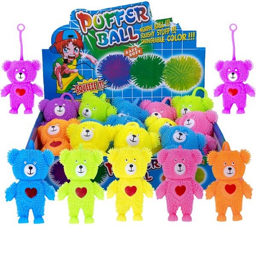 Игрушка Силиконовая тянучка Мишка свет 12см  15906