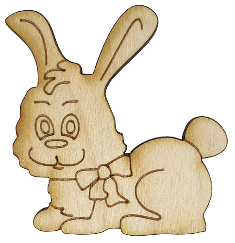 Фигурка фанерная - Зайка с бантом 5.5 см AS-4652, В-0225