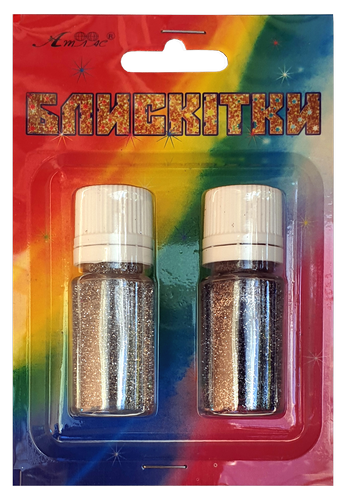 Блестки (Глиттер) Набор № 29 - 7 гр ( 2 шт ) - Серебро + Платина AS-2229, А-999