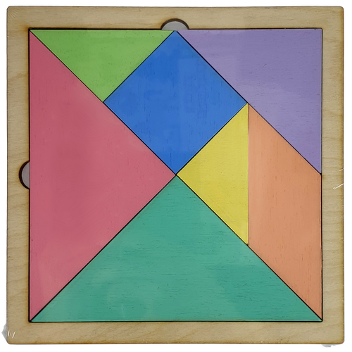 Танграм ЦВЕТНОЙ на МДФ основе 12 х 12 см  AS-7144