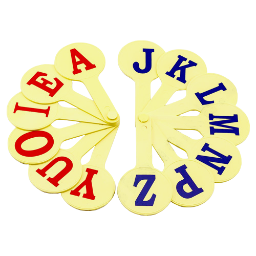 Веер Ангийских букв, желтый или белый пластик AS-0001, К-7372