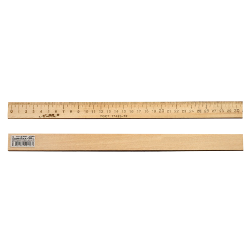 Линейка Деревянная 30 см напечатанная со штрих-кодом AS-0654, К-4052