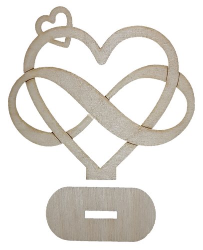 Фигурка фанерная - Сердце на подставке с бесконечностью AS-4721, В-0338