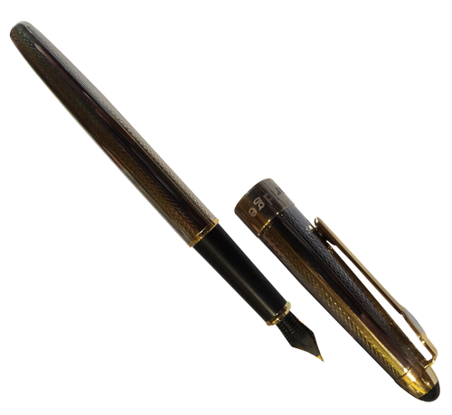 Ручка чернильная De Cambr FP165-2 стальная чешуя с золотыми вставками