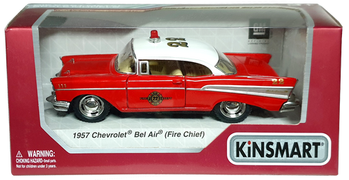 Машинка модель Kinsmart, Chevrolet Bel Air Fire Chief 1957 год  KT5325W
