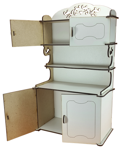 Мебель для кукол ростом 30 см - Шкаф № 2 кухонный из МДФ AS-6011, М-2038 фото 2