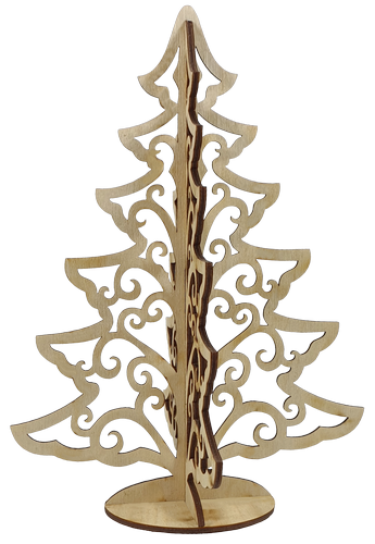 Новогоднее украшение Елочка ажурная на подставке 3 D  20 см AS-4258, F-0136