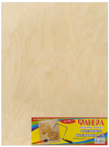 Фанера для выпиливания и выжигания А3 - 6 мм 300 х 400 мм AS-0707