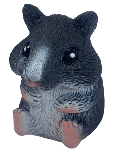 Игрушка Силиконовая тянучка Хомяк Большой черный 8 см  00363 фото 2