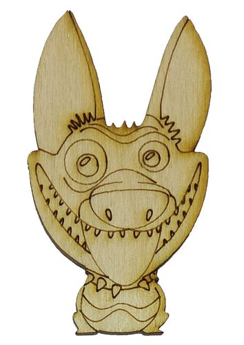 Фигурка фанерная - Песик № 12 ушастый зубастик 70 х 40 мм с магнитом AS-4788, В-0315