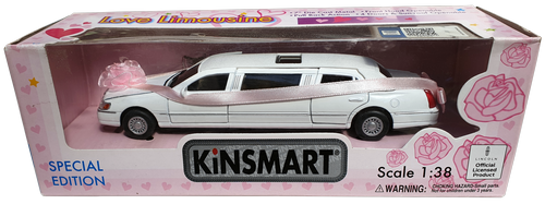 Машинка Kinsmart Lincoln Limousine 17,5 см, свадебная белая  KT7001WW фото 2