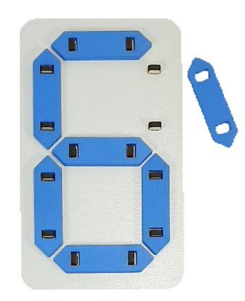 Цифра из 7 сегментов на штырьках  89 х 148 мм  AS-7123 фото 2