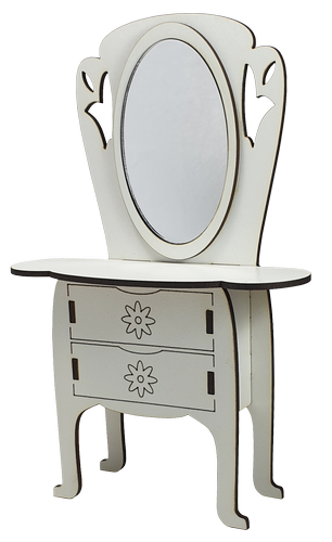 Мебель для кукол ростом 30 см - Дамский столик из МДФ с Реальным зеркалом AS-6001
