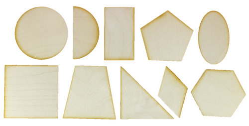 Фигуры геометрические 10 шт 7 см из фанеры AS-7121, О-00012
