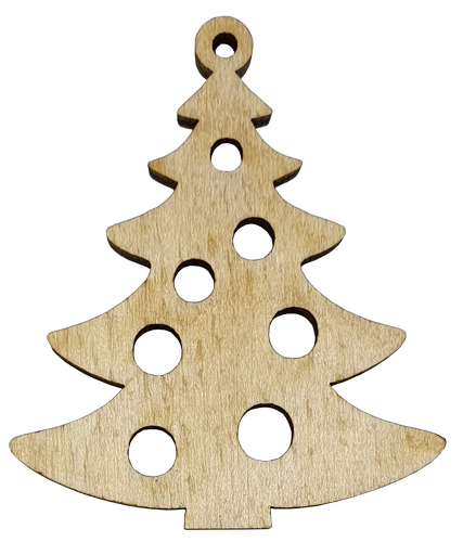 Фигурка фанерная - Елка маленькая с отверстиями 5 см AS-4646, В-0107