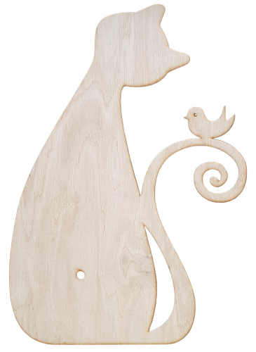 Основа для часов из фанеры 4 мм № 15 Котик с птичкой 25 x 37 см AS-4564, В-0237 Основа для часов из фанеры 4 мм № 15 Котик с птичкой 25 x 37 см AS-4564, В-0237