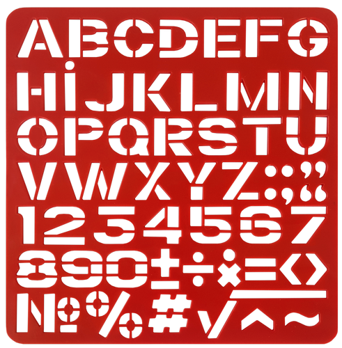 Трафарет Буквы Английские + цифры 13 см AS-0249