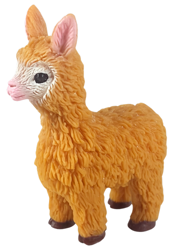 Игрушка силиконовая антистресс, Лама рыжая 8 см  09691