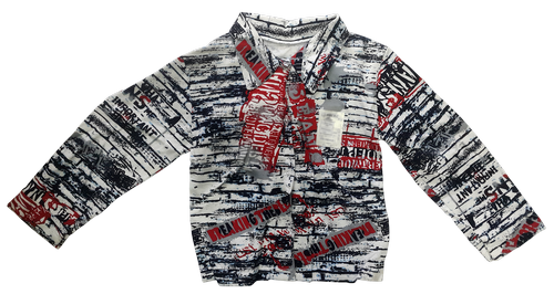 Рубашка для мальчика футер с длинными рукавами, р. 64 11577