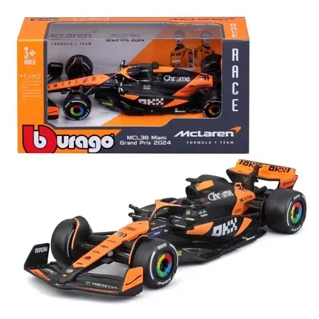 Машинка Bburago F1 McLaren MCL38 гоночный болид 13см 18-38214 Машинка Bburago F1 McLaren MCL38 гоночный болид 13см 18-38214