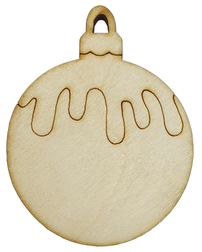 Фигурка фанерная - Елочный шар с потеками 7,6 х 6 см AS-4765, В-0261