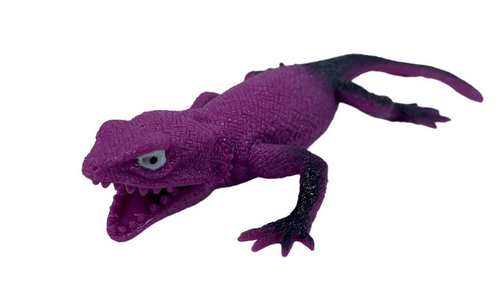 Игрушка Силиконовая тянучка Ящерица фиолетовая 15см  04760 фото 2