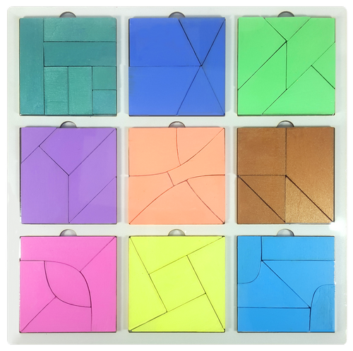 Игрушка развивающая Головоломка Сложи Квадрат покрашенная, третий уровень сложности AS-7159