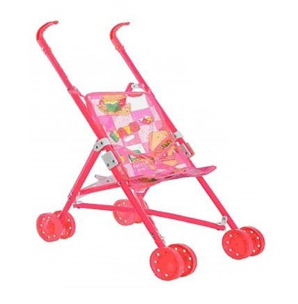 Игрушка Коляска для кукол, пластиковая Розовая на подвеске  М0348, 886, 0881