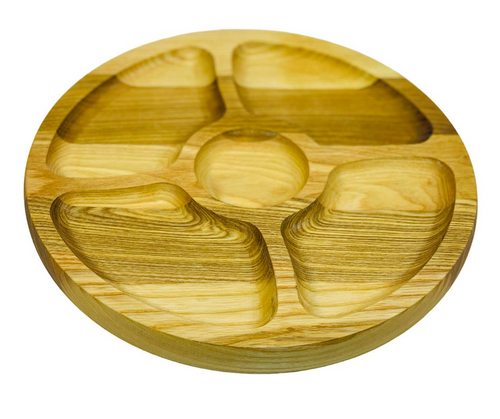 Деревянная доска менажница 4 отделения 24 см 09061