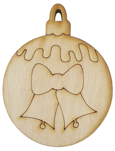 Фигурка фанерная - Елочный шар с колокольчиками 6 см AS-4768, В-0197