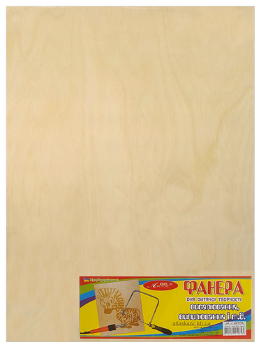 Фанера для выпиливания и выжигания А3 - 4 мм 300 х 400 мм AS-0706
