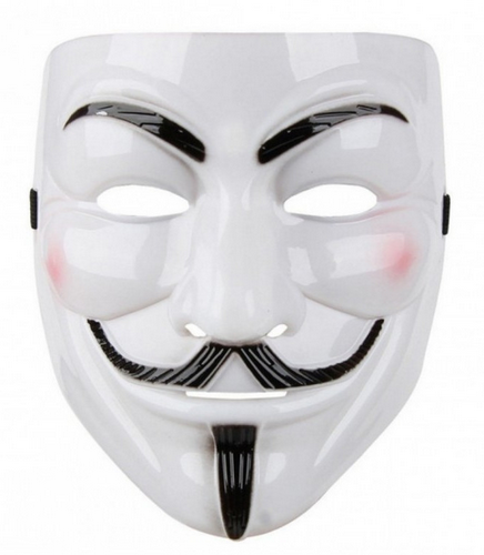 Игрушка Маска Гая Фокса Анонимус белая с усиками  09596