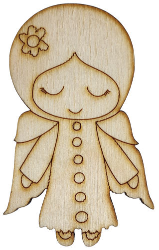 Фигурка фанерная - Девочка ангел 7 см AS-4635, В-0118