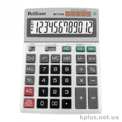 Калькулятор Brilliant BS-7722М наст. 12разр. 2пит. Калькулятор Brilliant BS-7722М наст. 12разр. 2пит.