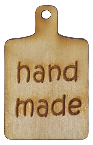 Фигурка фанерная - Бирка HAND MADE с ручкой 2 шт 4.8 см AS-4611, В-0125