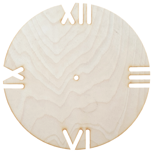 Основа для часов из фанеры 4 мм № 23 Круглые с прорезанными римскими цифрами 30см AS-4572, В-0415