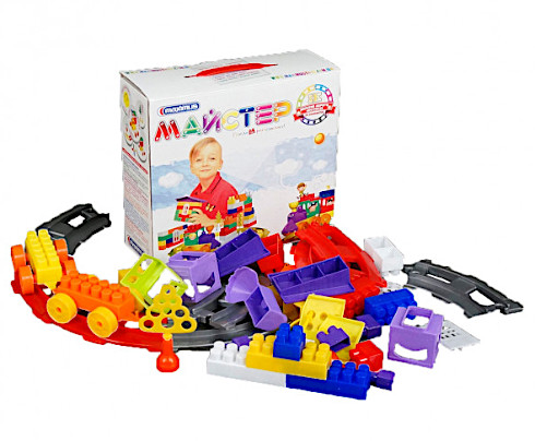 Игрушка Пластиковая Конструктор Мастер-1К железная дорога 56 деталей  5208