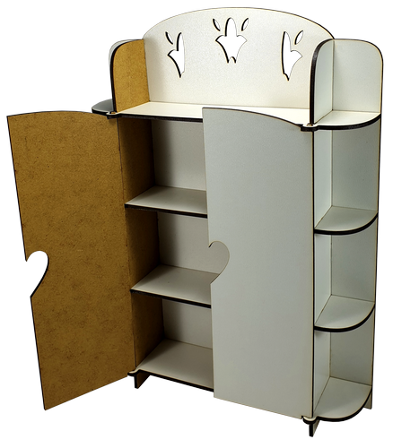 Мебель для кукол ростом 30 см - Шкаф № 1 с полками из МДФ AS-6010, М-2037 фото 2