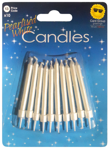 Свечи набор 10 шт. свечек, серебряные в блистере 0257